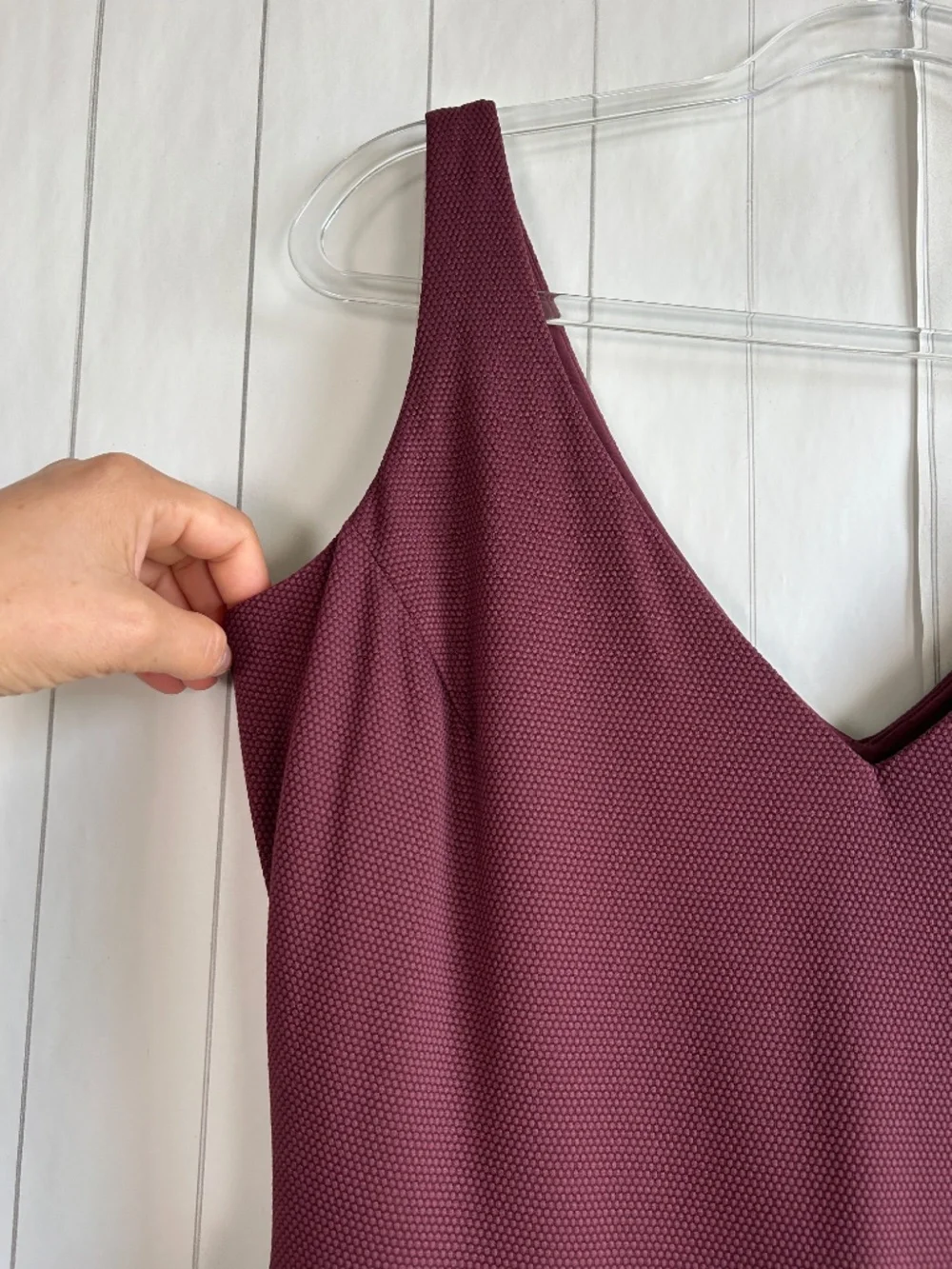 Spanx plus size 2X pike shaping swim dress burgundy v-neck UPF 50+ no padding - Picture 2 of 11